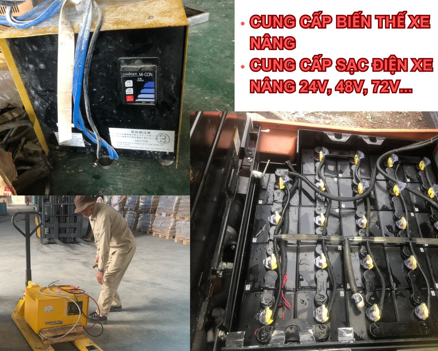 sạc bình ắc quy xe nâng điện
