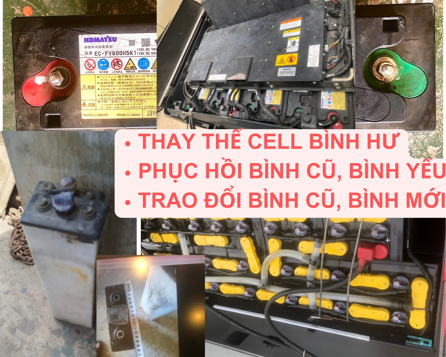 thay hộc bình xe nâng điện