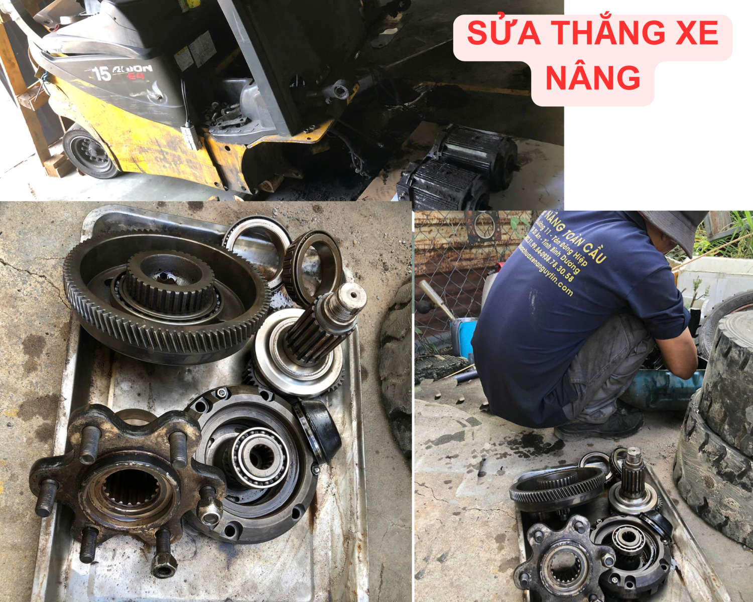 bố ướt xe nâng hàng