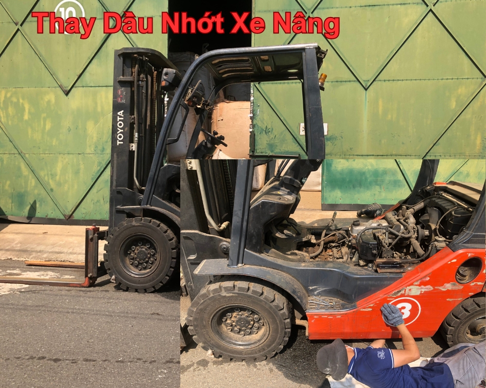 thay nhớt xe nâng